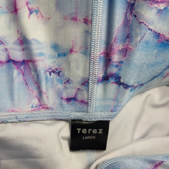 TEREZ Active Super High Band 7/8 Legging in Blue Marble Large - Picture 9 of 13